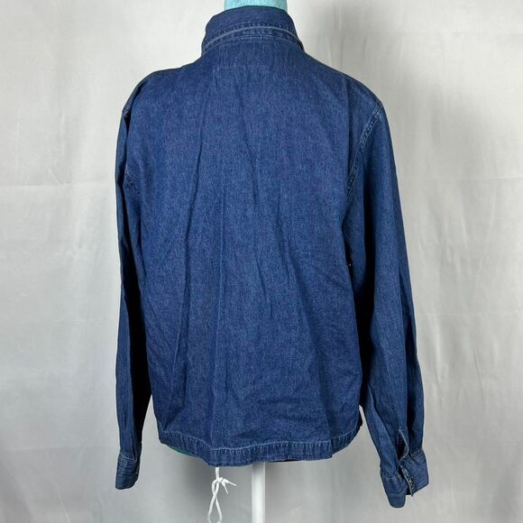 Vintage Tantrums Embroidered Floral lightweight Denim Jacket Large - Picture 4 of 6